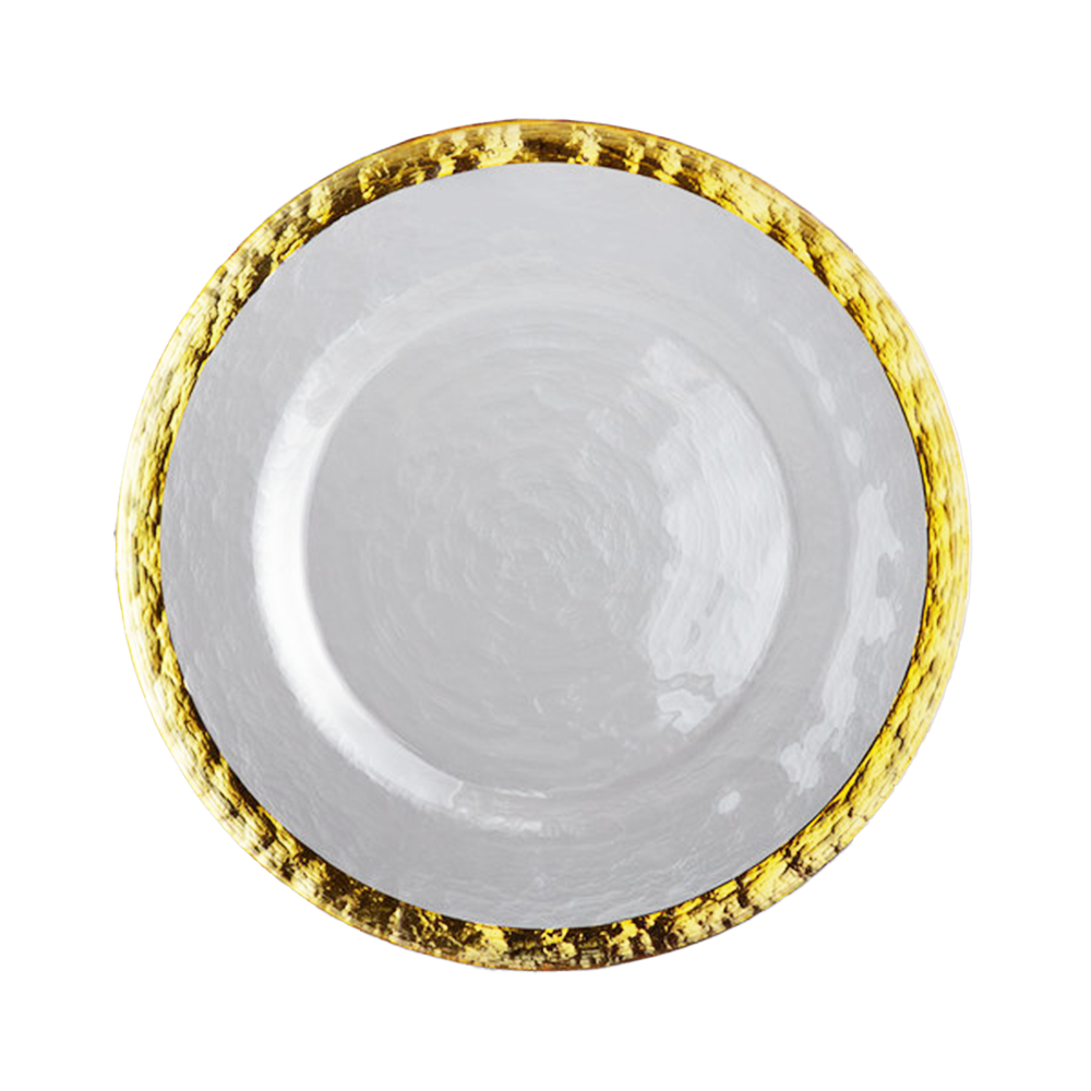 Clear Gold Rim Charger Plate