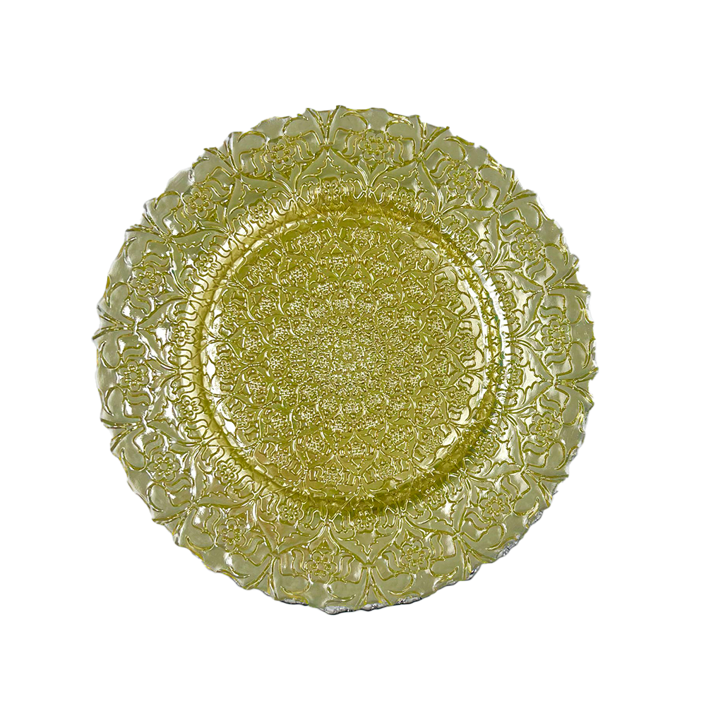Gold Floral Design Charger Plate
