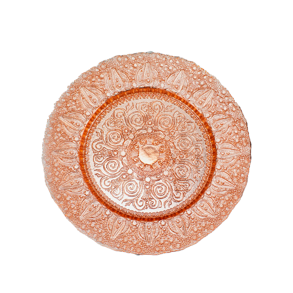 Rose Gold Floral Design Charger Plate