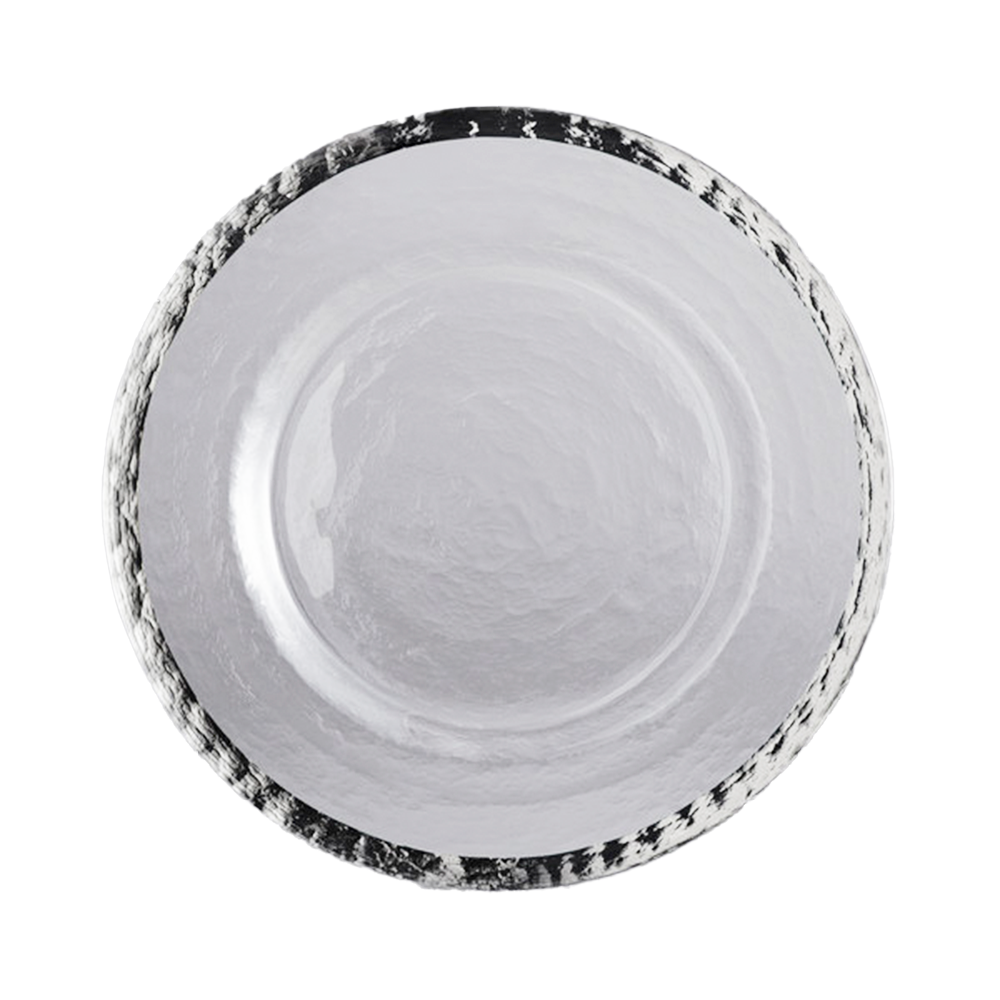 Silver Rim Glass Charger