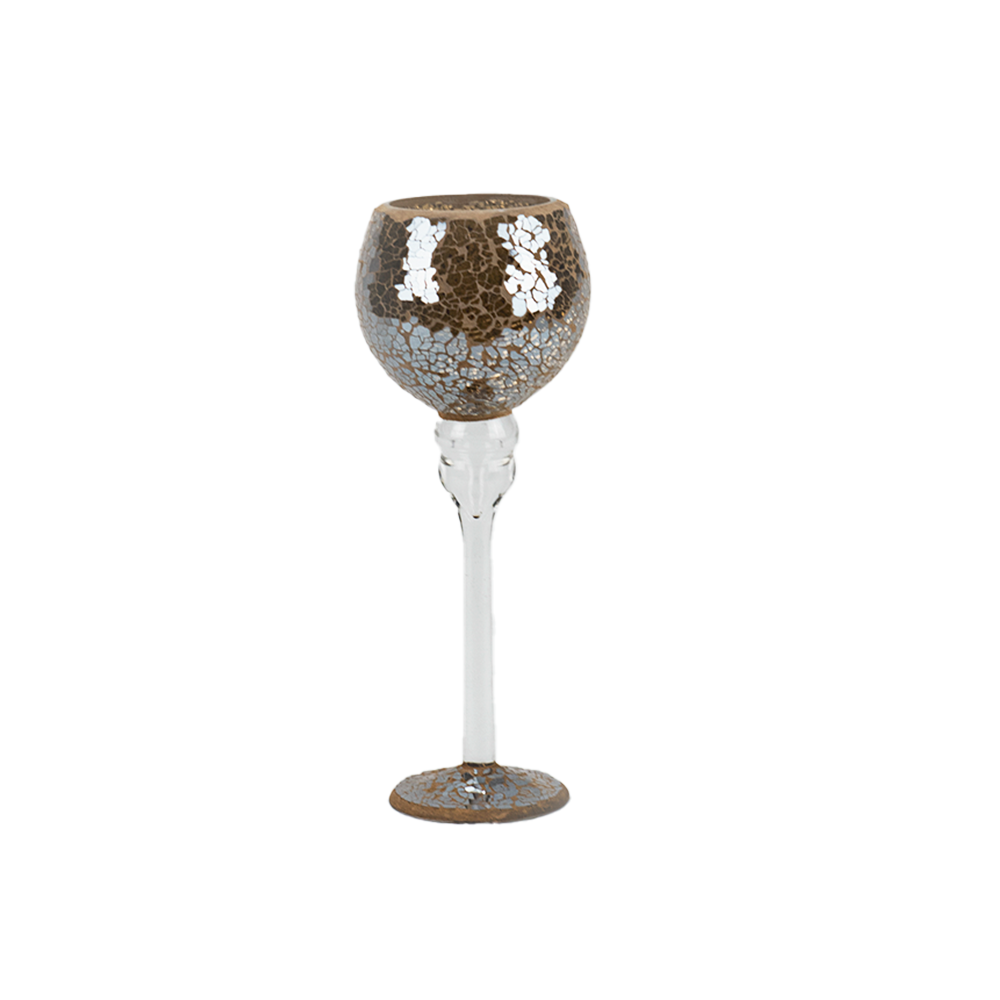 Mosaic Golden Brown Candle Holder