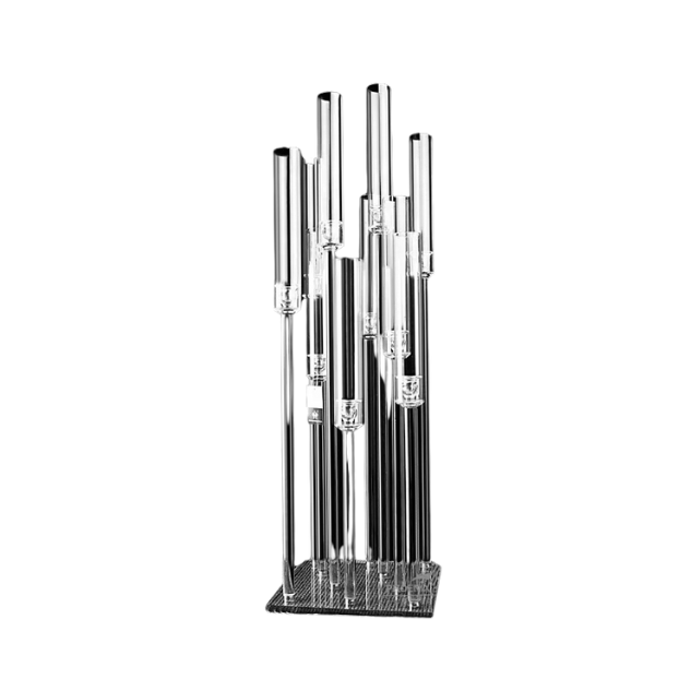 10 Arm Crystal Candelabra With Crystal Cylinder