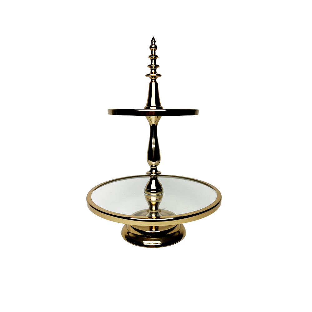 Two Tired Dessert Stand Gold/Clear