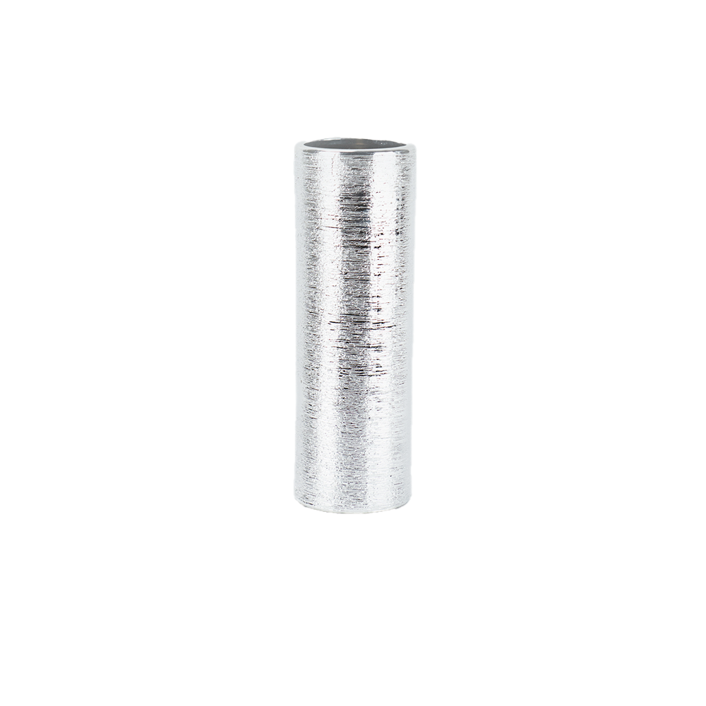 Cylinder Vase Silver Stipes Small